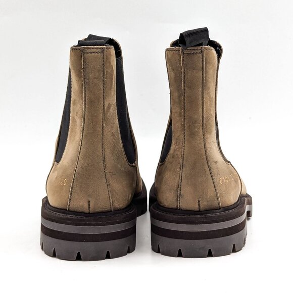 Common Projects Women Beige Nubuck Chelsea Tab Lug Boots size 7US EUR37 - Picture 3 of 10